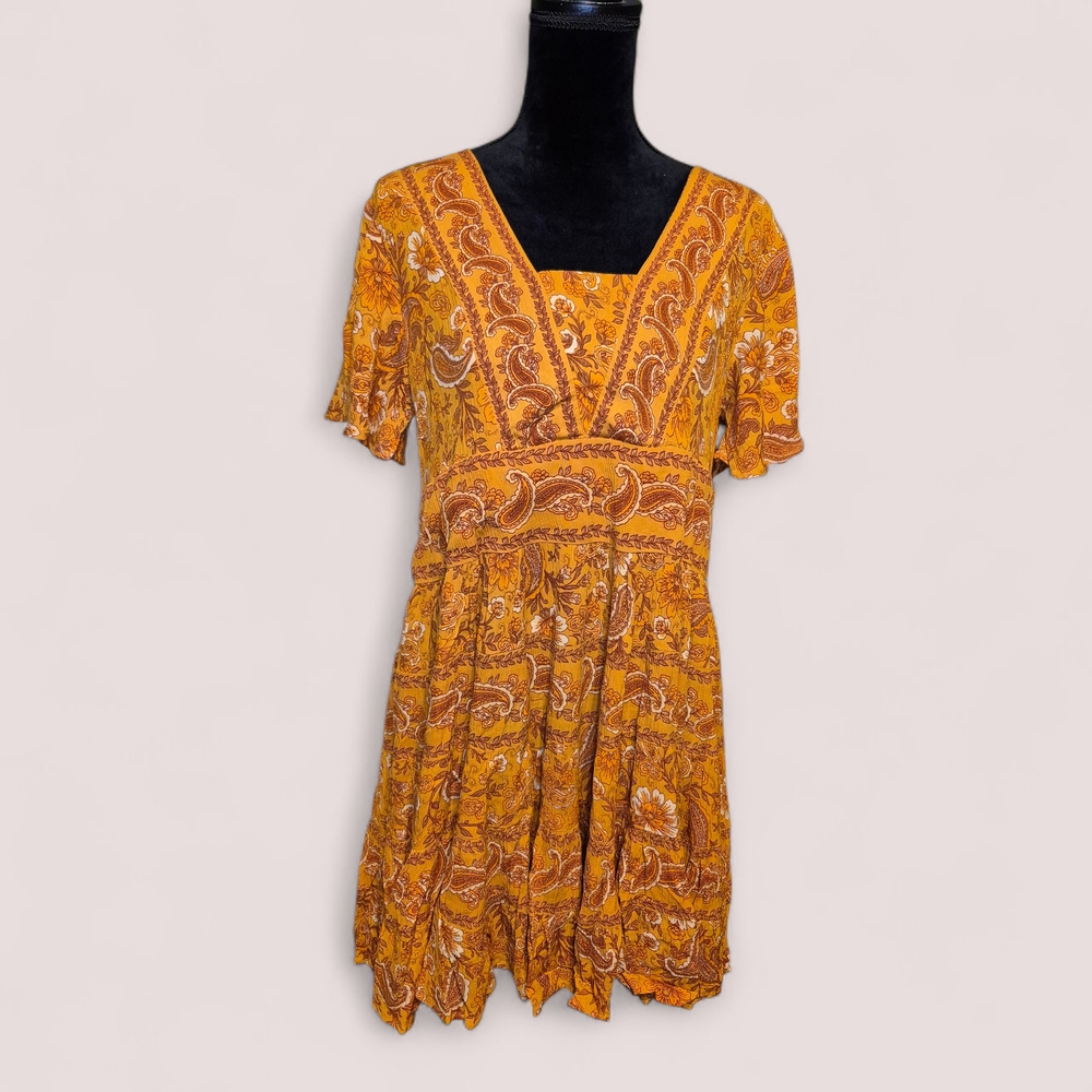 Bila Bohemian Orange Paisley Dress